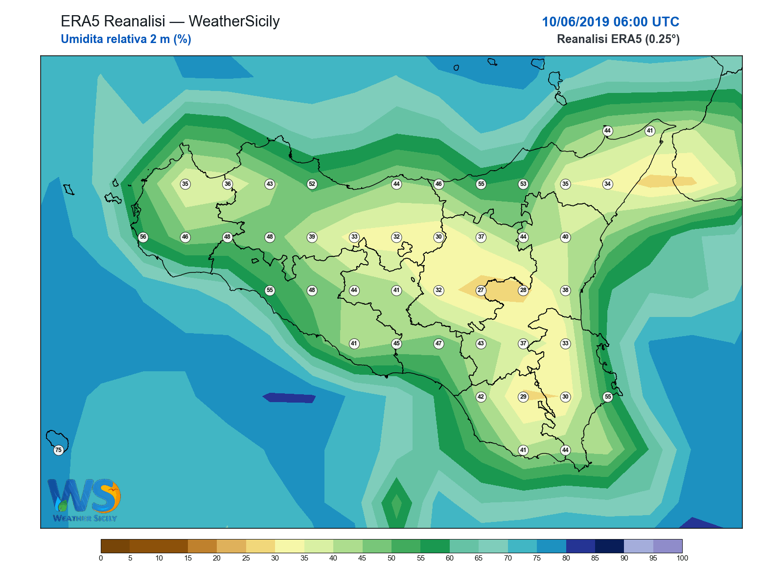 Umidità relativa 2 m · 2019061006