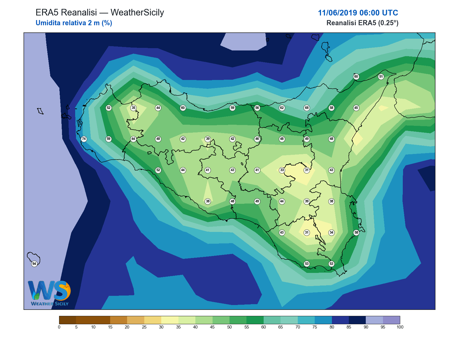 Umidità relativa 2 m · 2019061106