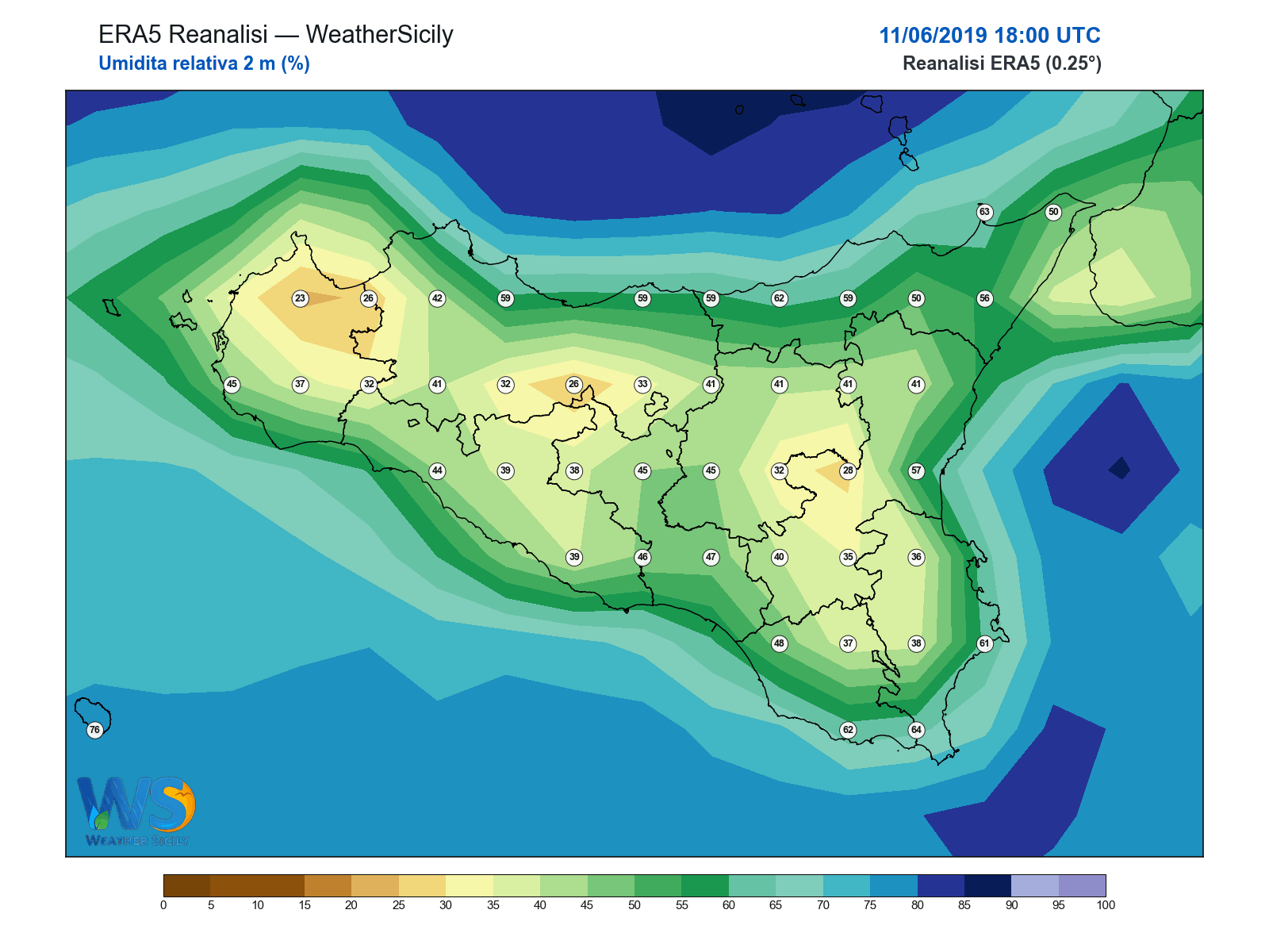Umidità relativa 2 m · 2019061118