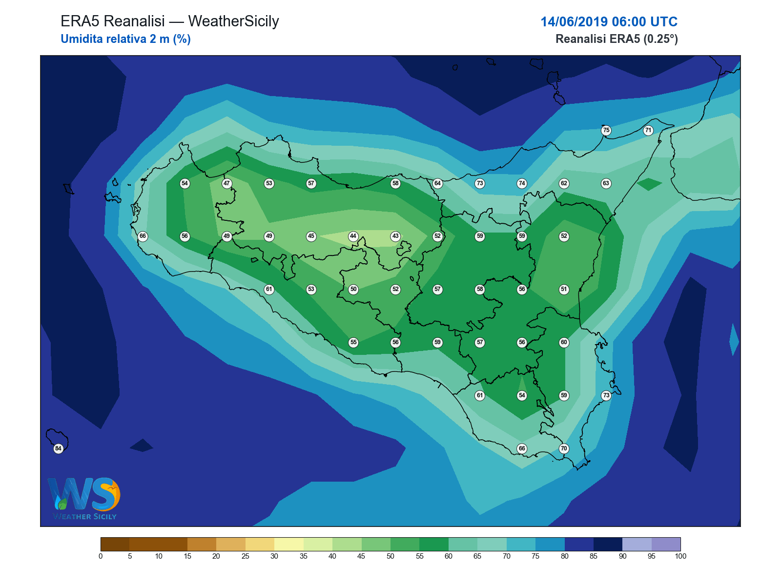 Umidità relativa 2 m · 2019061406