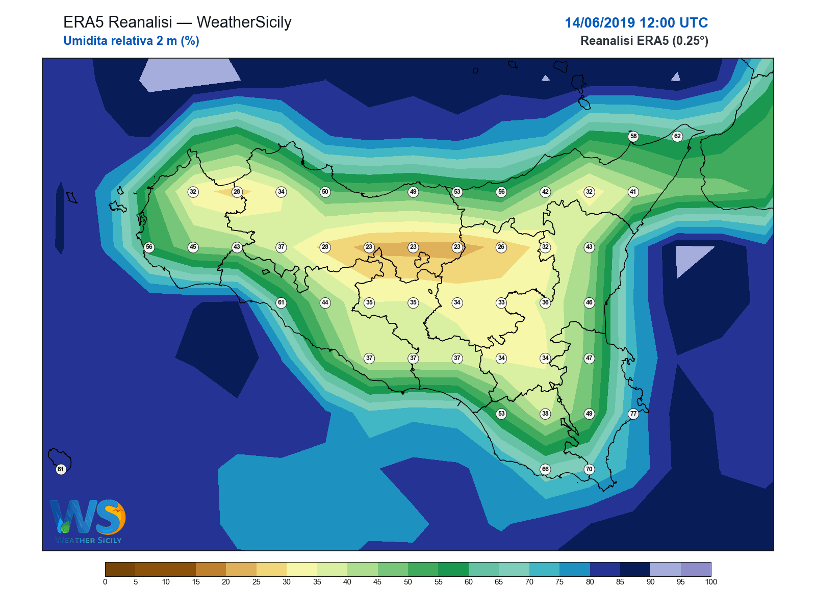 Umidità relativa 2 m · 2019061412