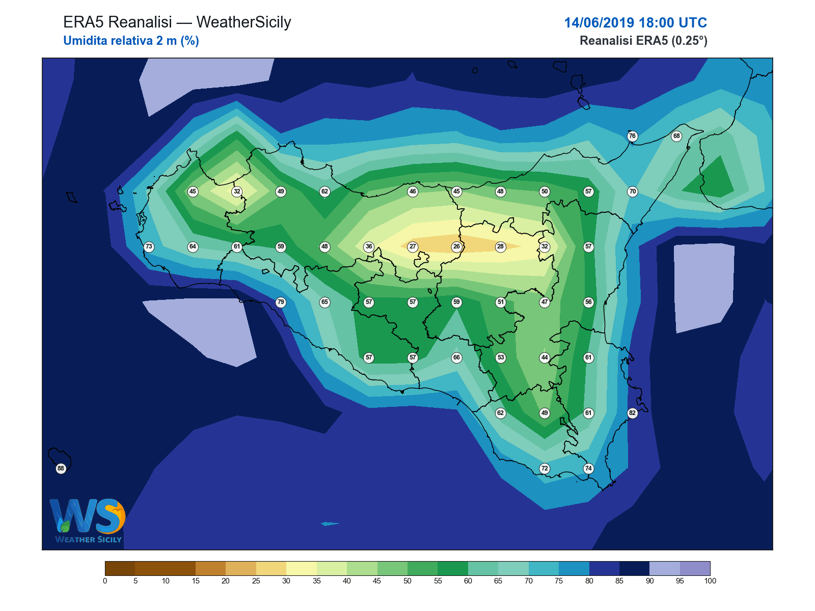 Umidità relativa 2 m · 2019061418