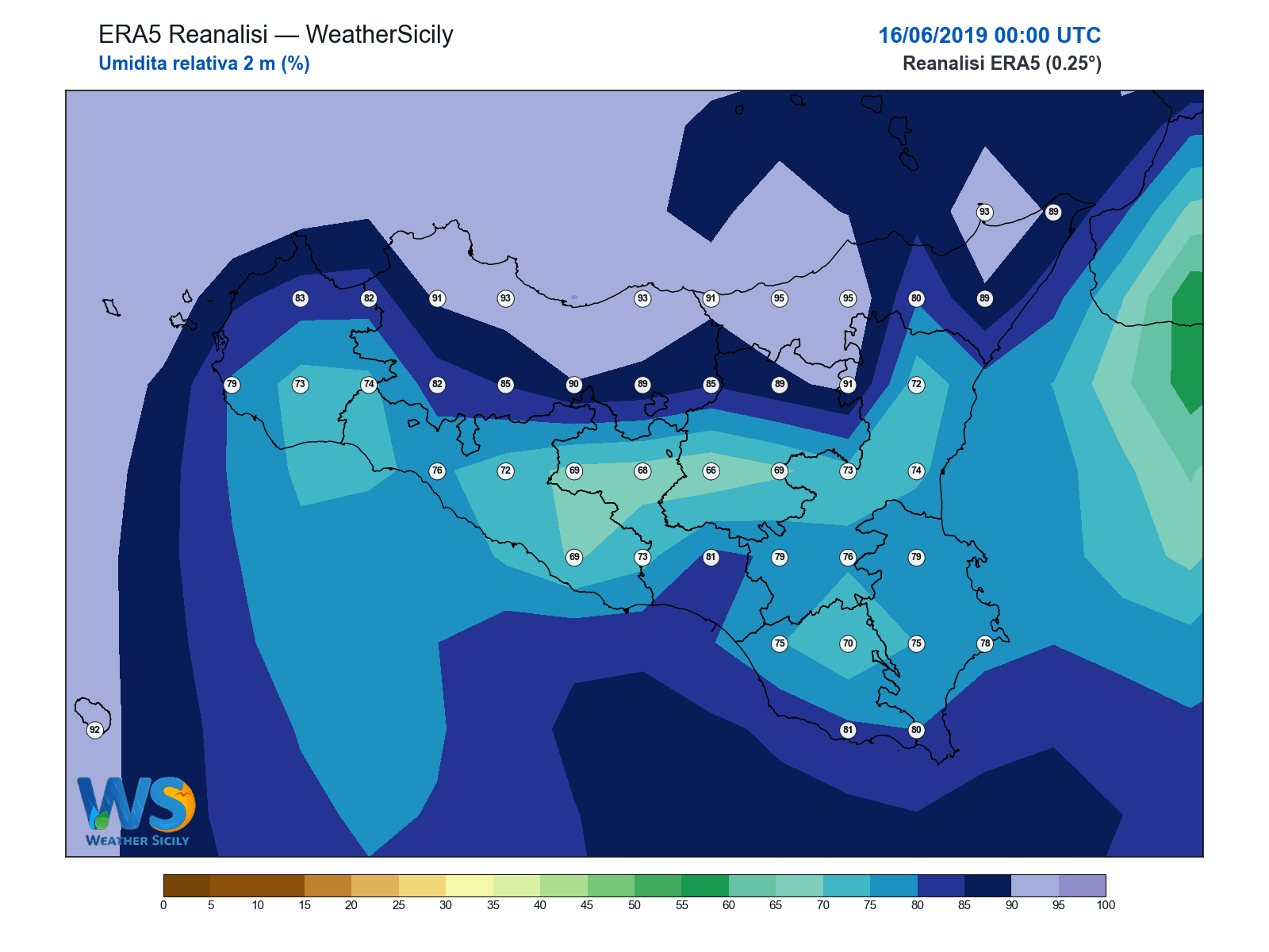 Umidità relativa 2 m · 2019061600