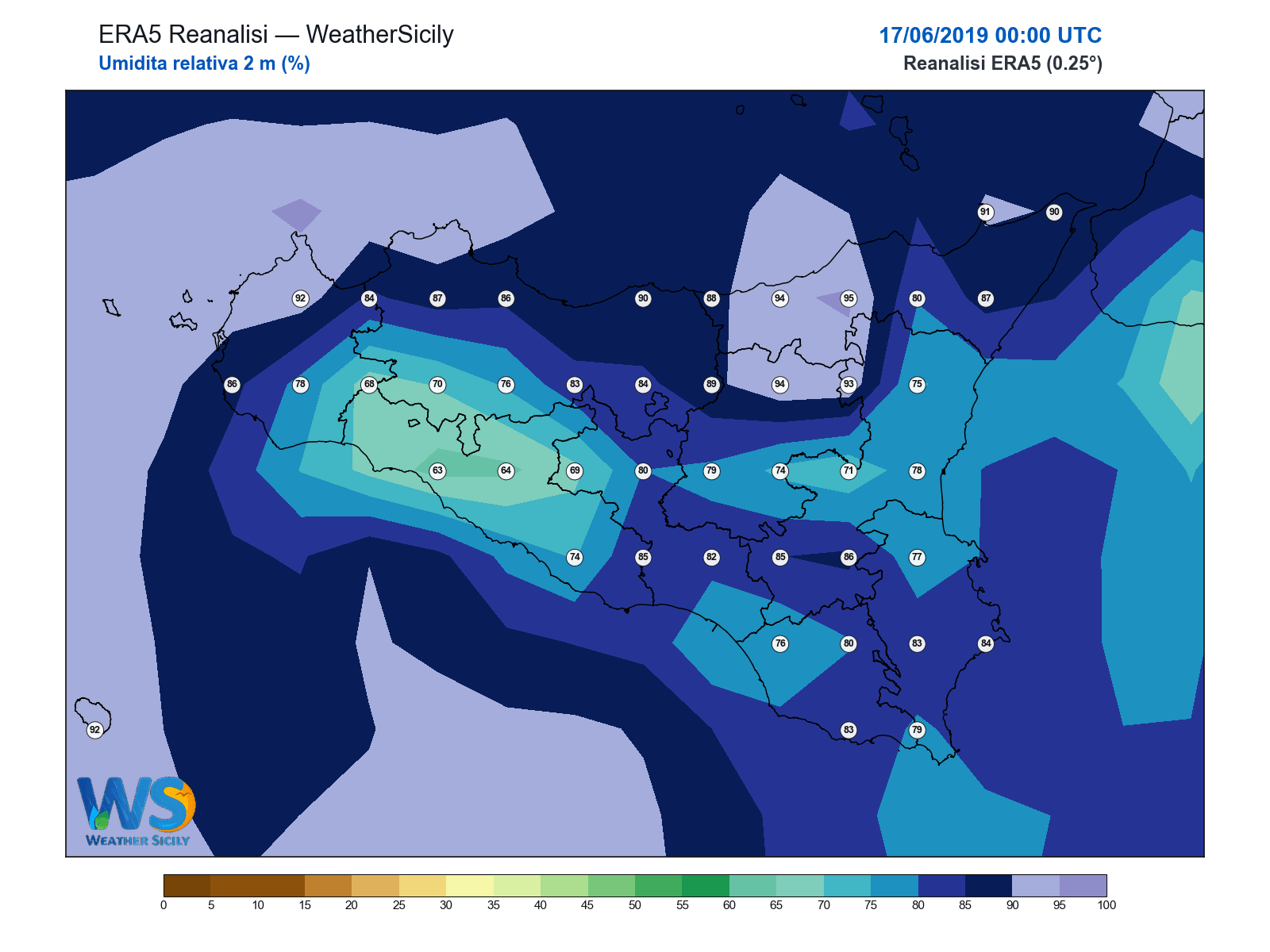 Umidità relativa 2 m · 2019061700