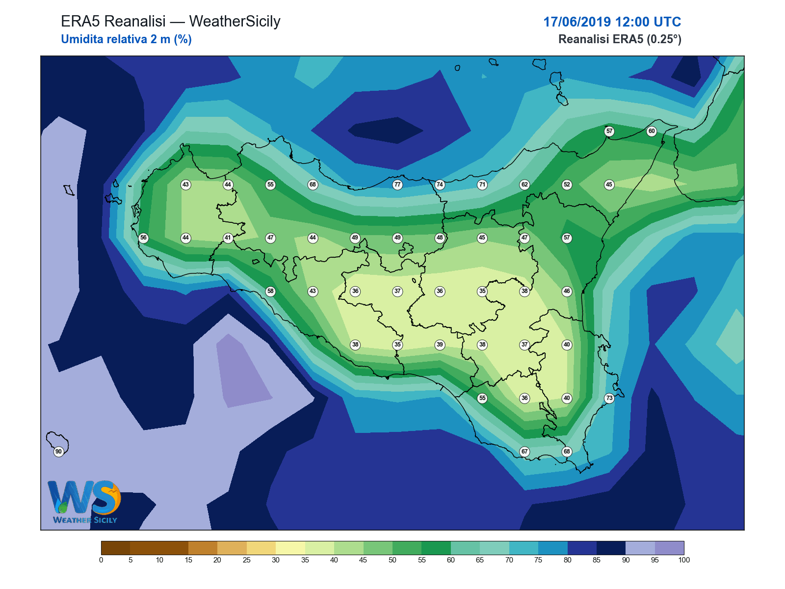Umidità relativa 2 m · 2019061712