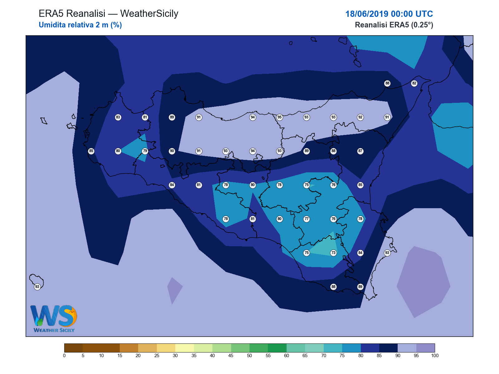 Umidità relativa 2 m · 2019061800
