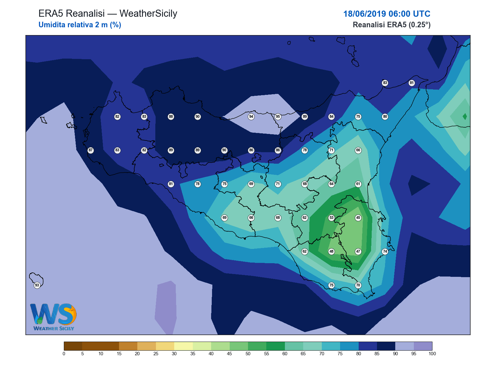 Umidità relativa 2 m · 2019061806