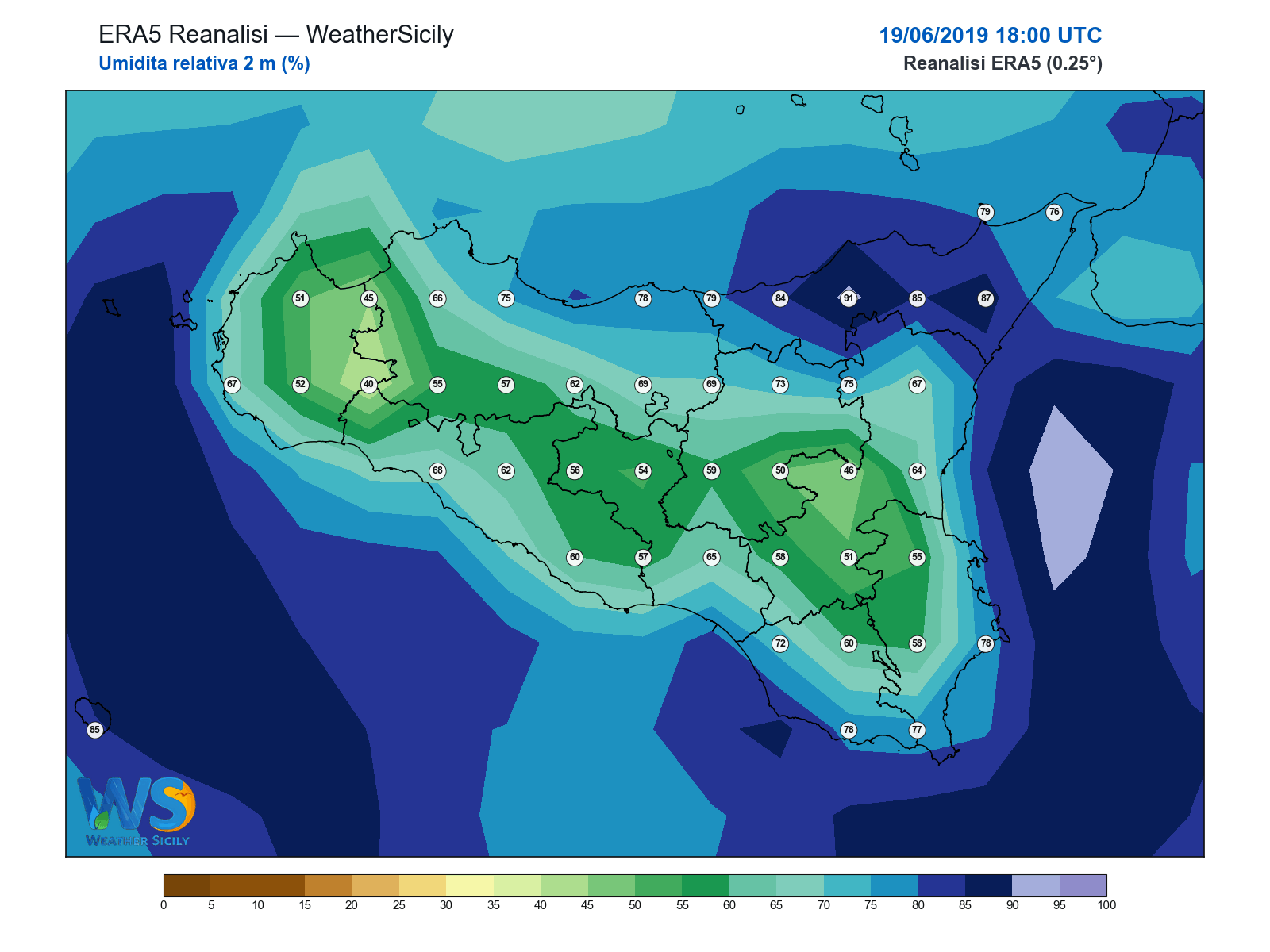 Umidità relativa 2 m · 2019061918