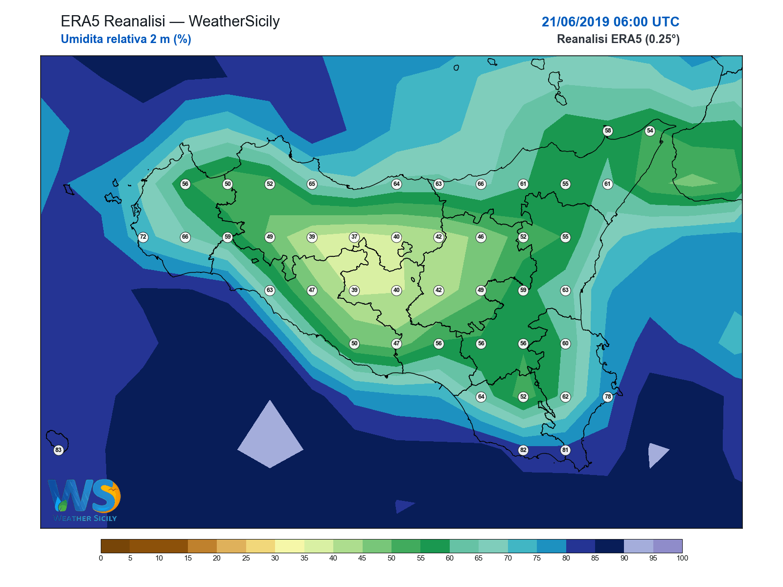 Umidità relativa 2 m · 2019062106