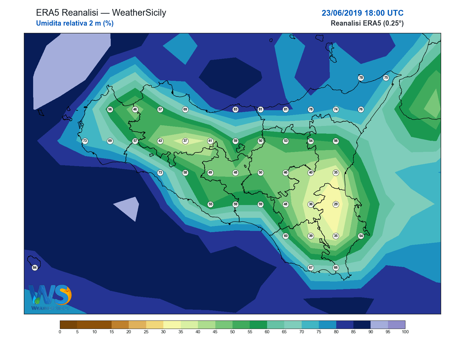 Umidità relativa 2 m · 2019062318