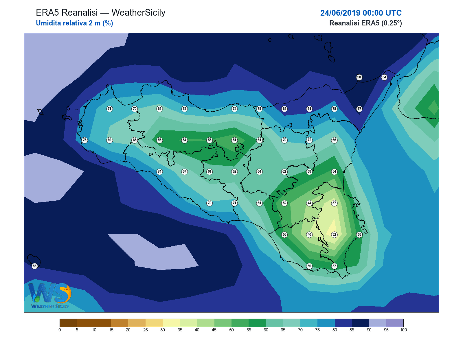 Umidità relativa 2 m · 2019062400