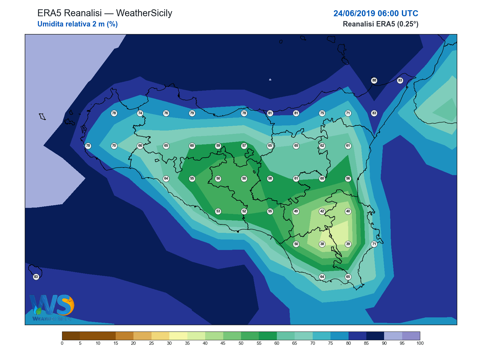 Umidità relativa 2 m · 2019062406