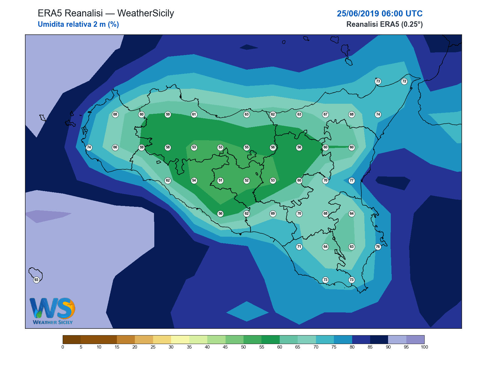 Umidità relativa 2 m · 2019062506