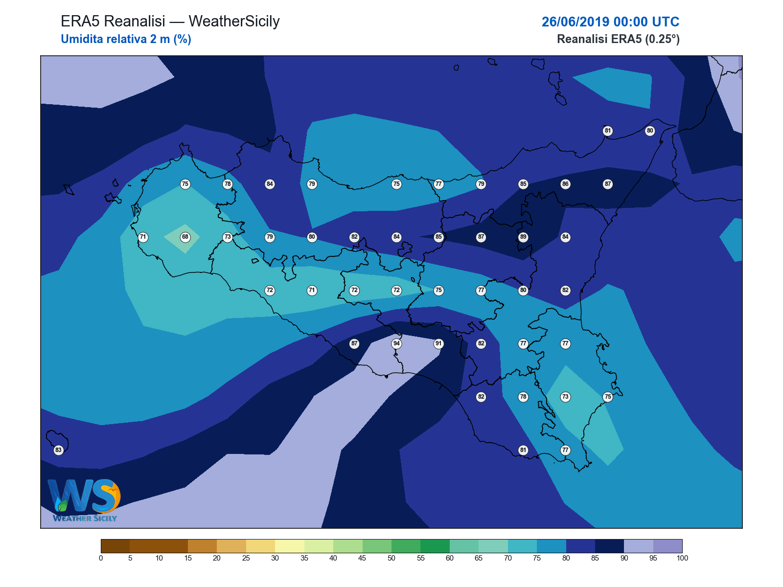Umidità relativa 2 m · 2019062600