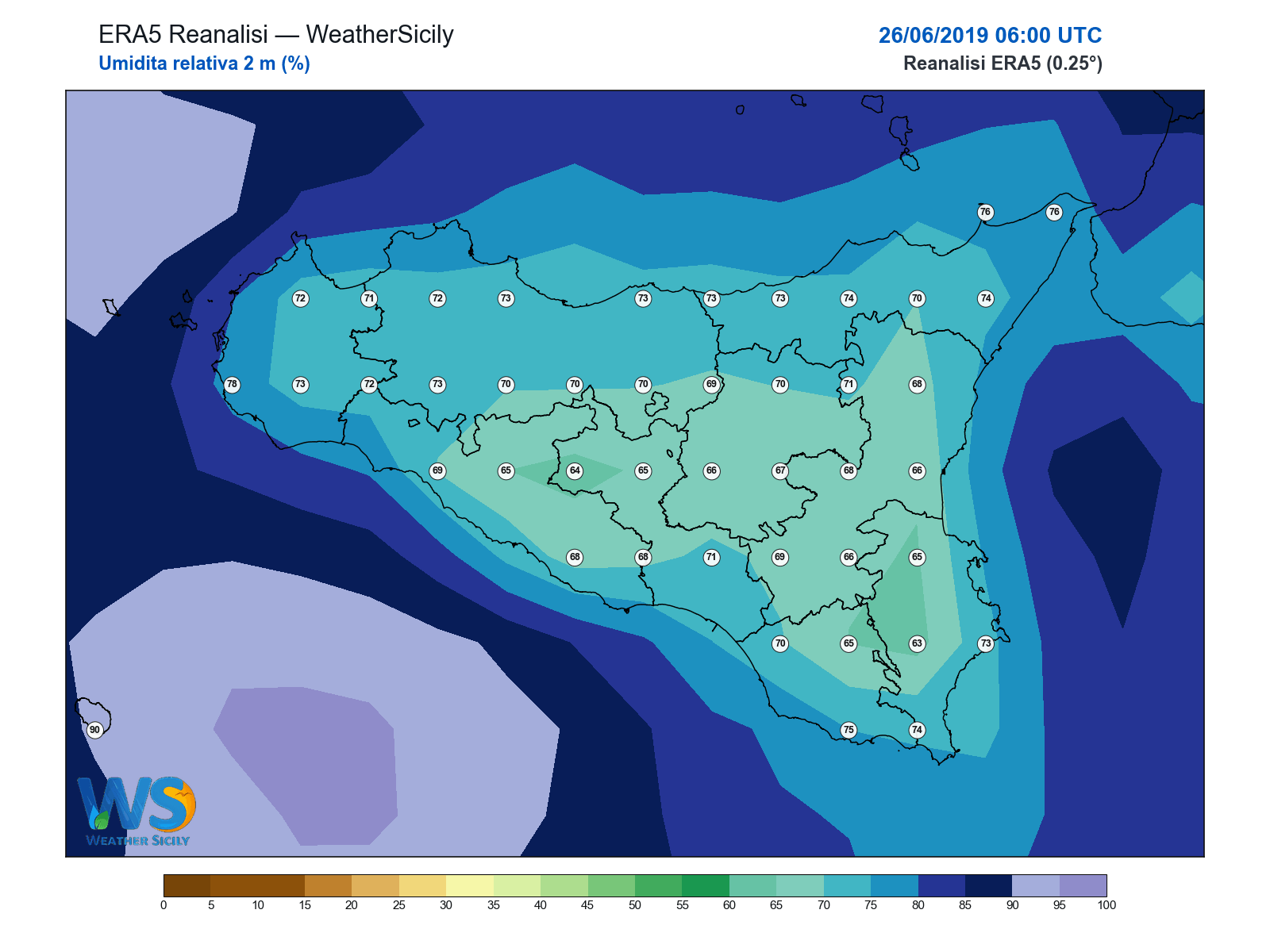 Umidità relativa 2 m · 2019062606