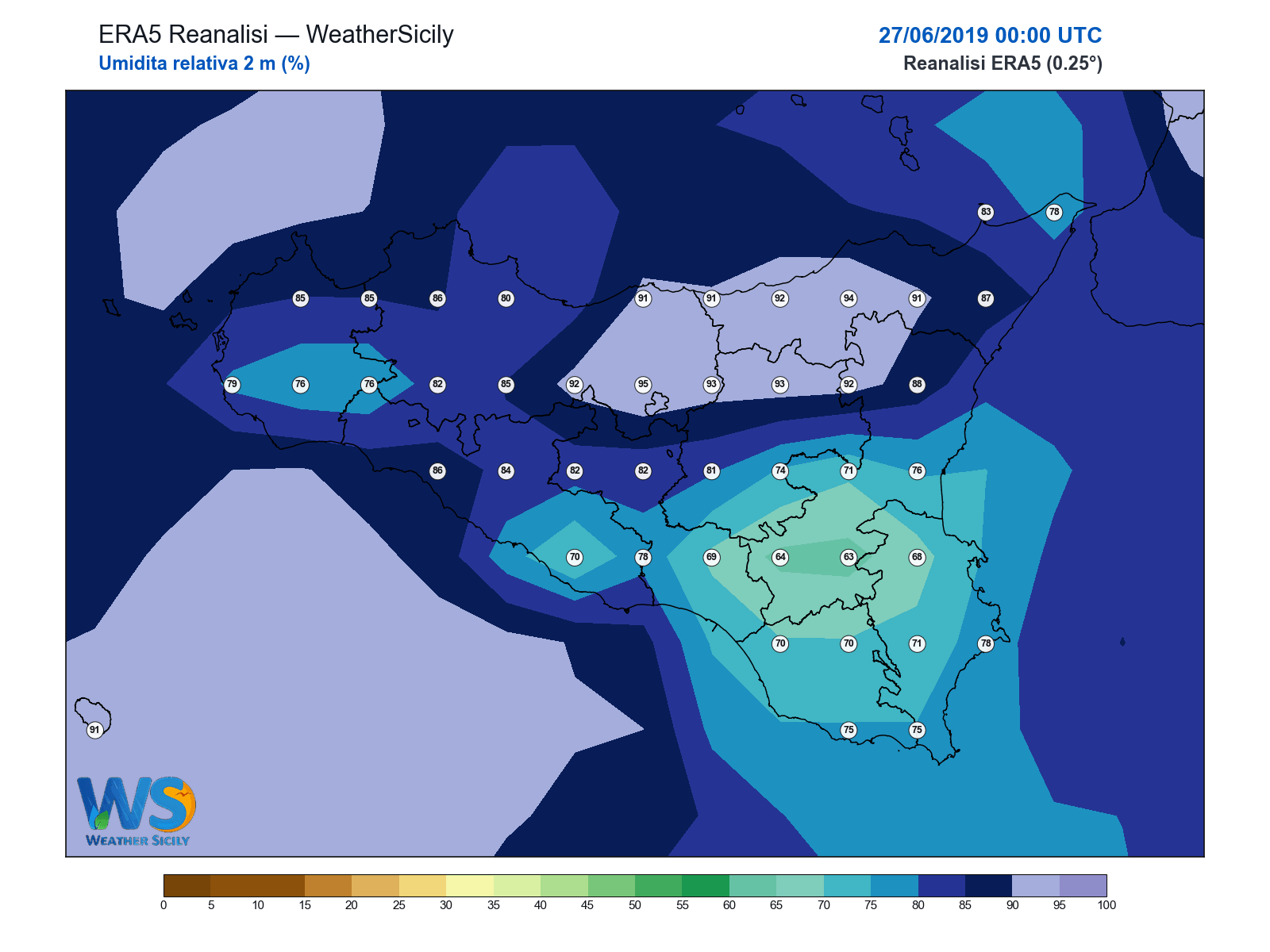 Umidità relativa 2 m · 2019062700