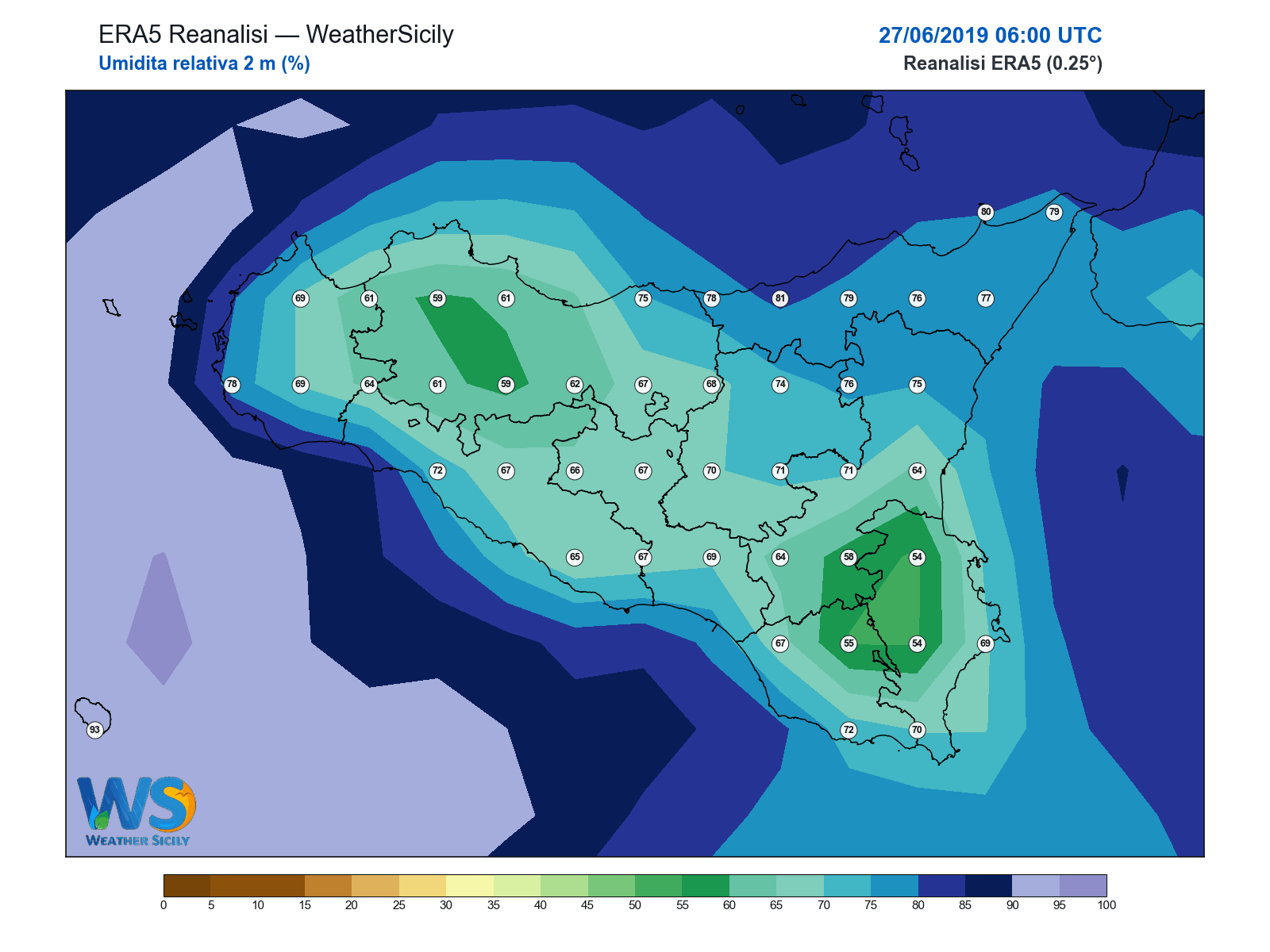 Umidità relativa 2 m · 2019062706