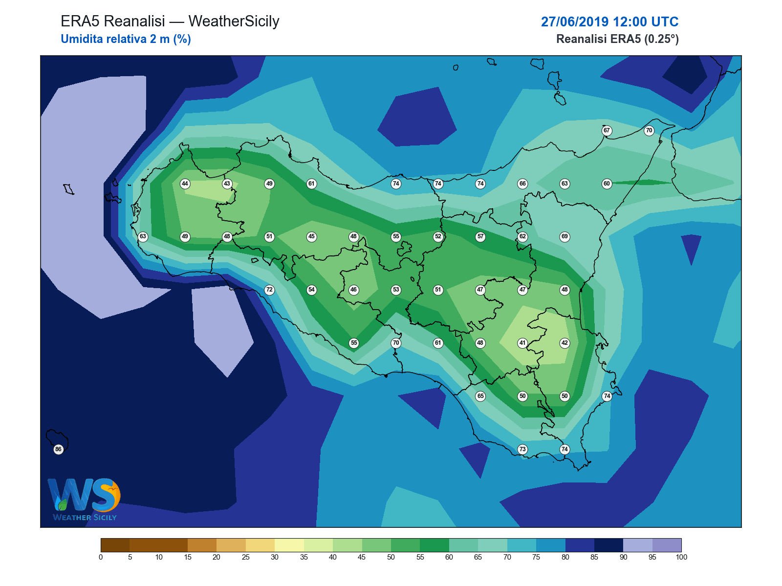 Umidità relativa 2 m · 2019062712