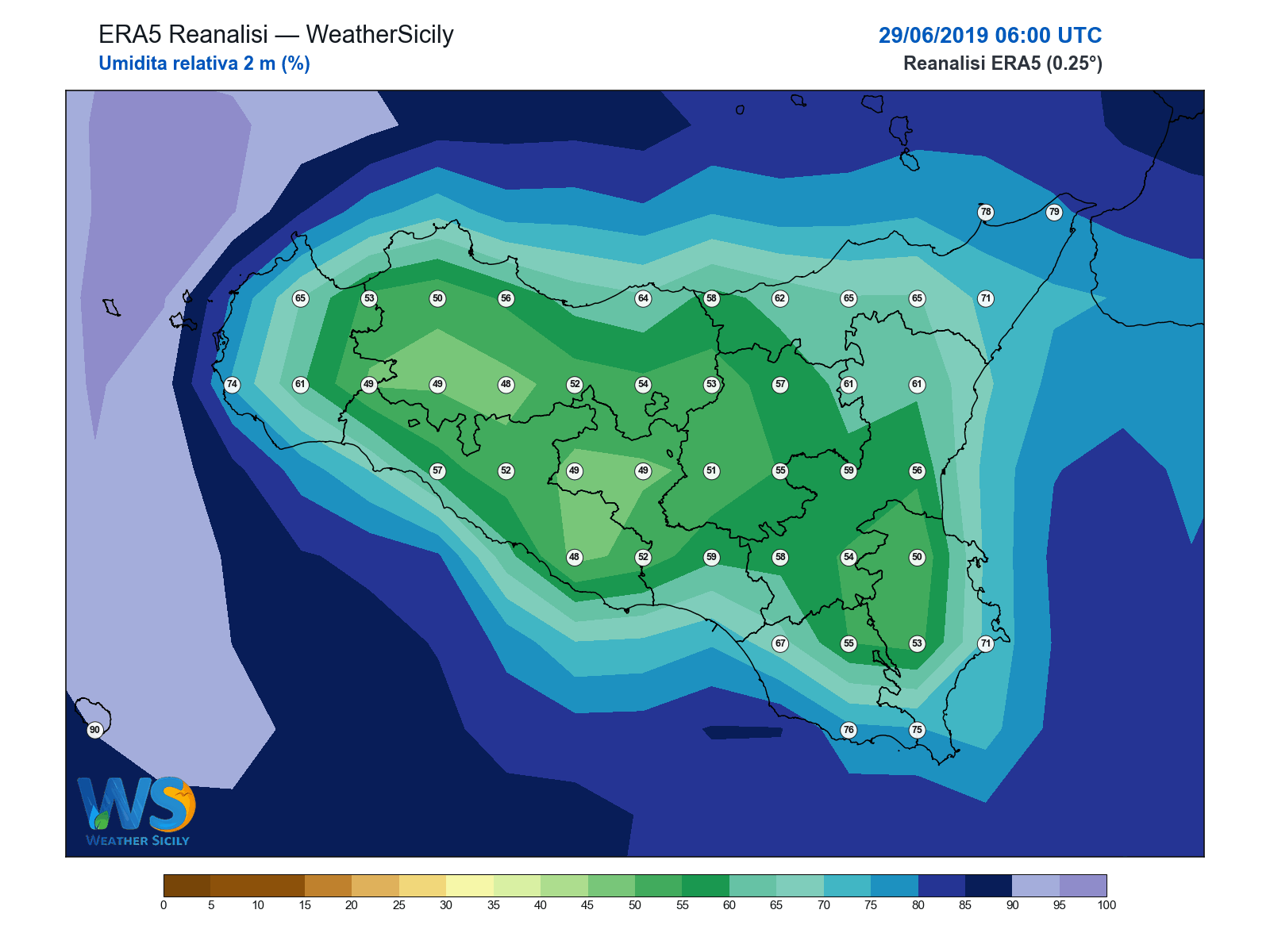 Umidità relativa 2 m · 2019062906