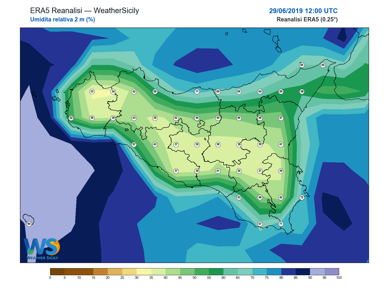 Umidità relativa 2 m · 2019062912