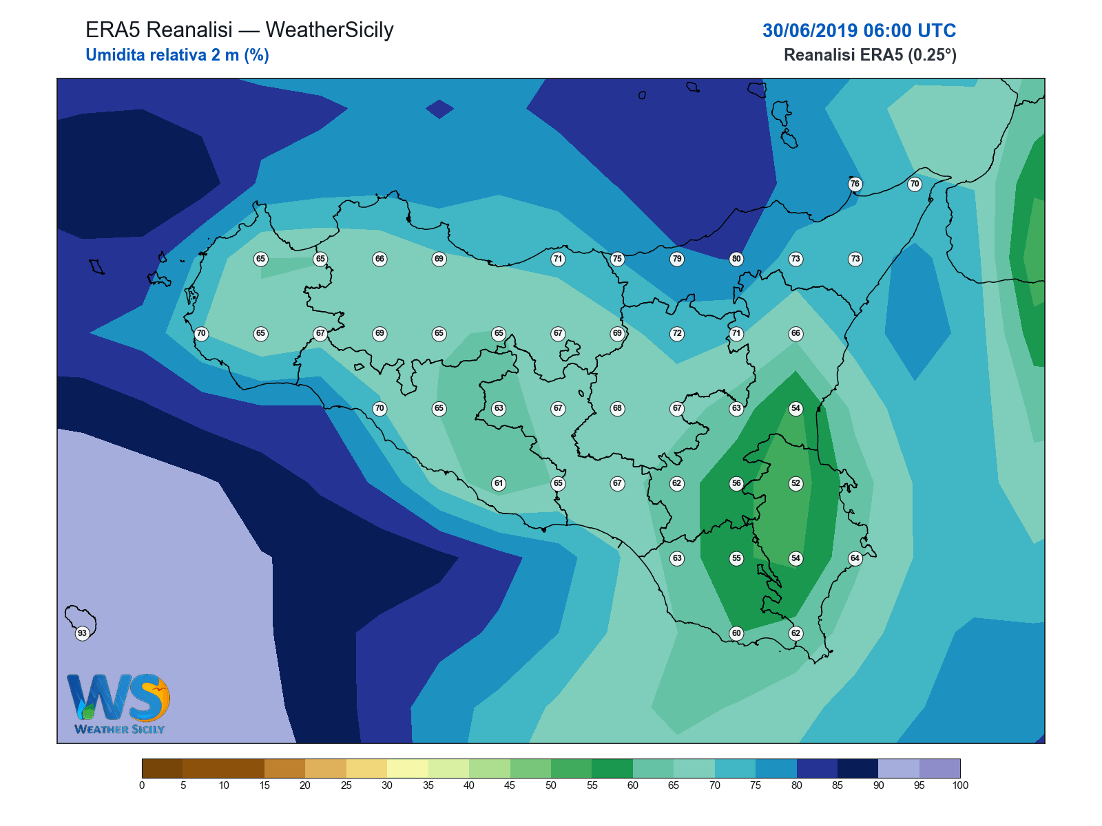 Umidità relativa 2 m · 2019063006