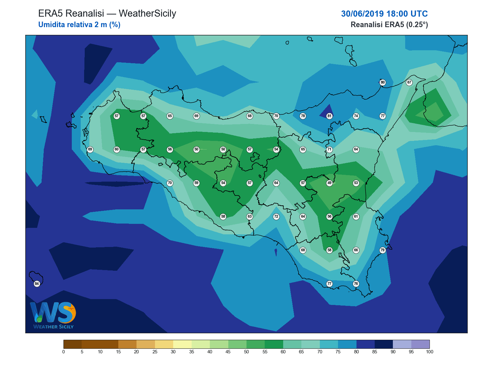 Umidità relativa 2 m · 2019063018