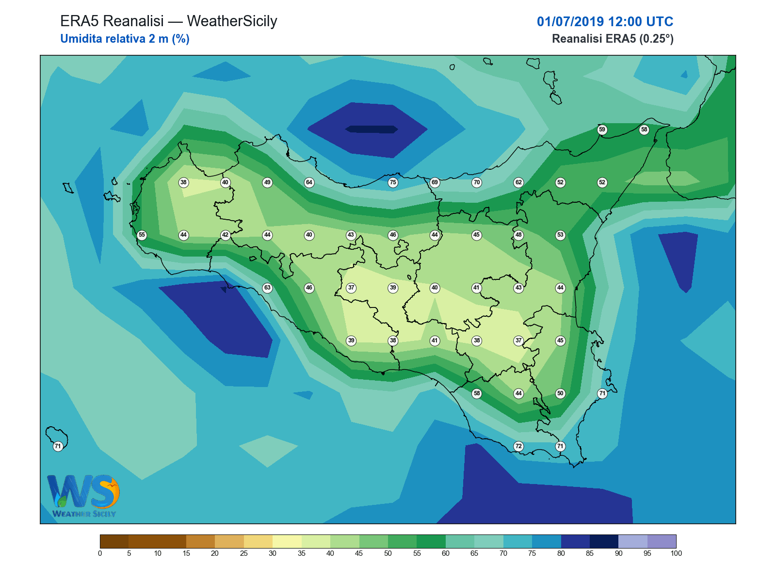 Umidità relativa 2 m · 2019070112