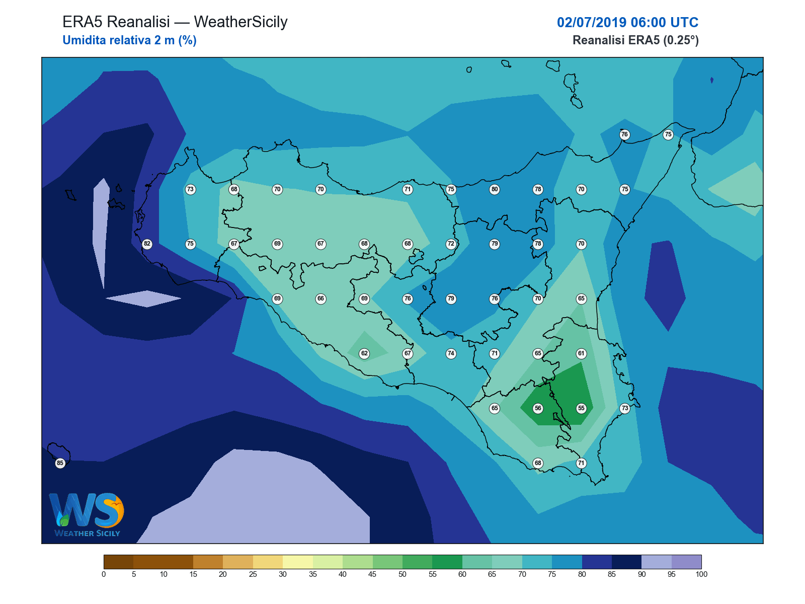 Umidità relativa 2 m · 2019070206