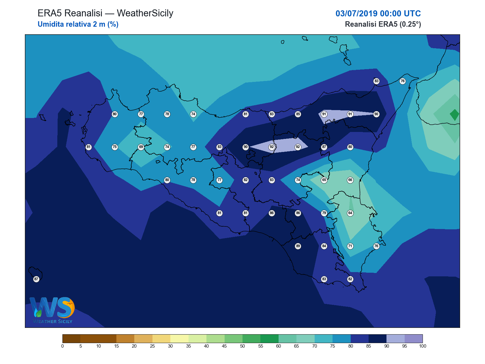 Umidità relativa 2 m · 2019070300