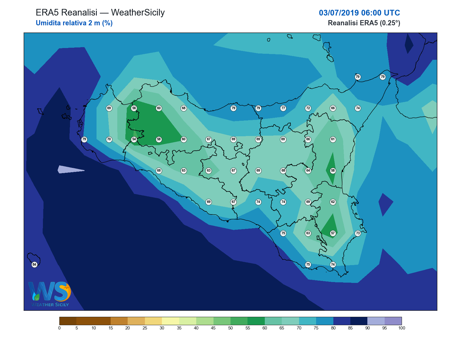 Umidità relativa 2 m · 2019070306