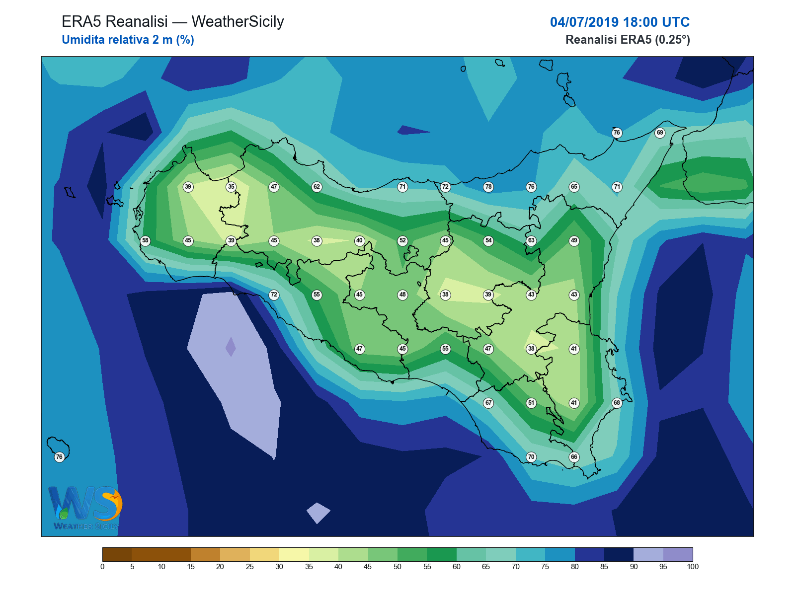 Umidità relativa 2 m · 2019070418