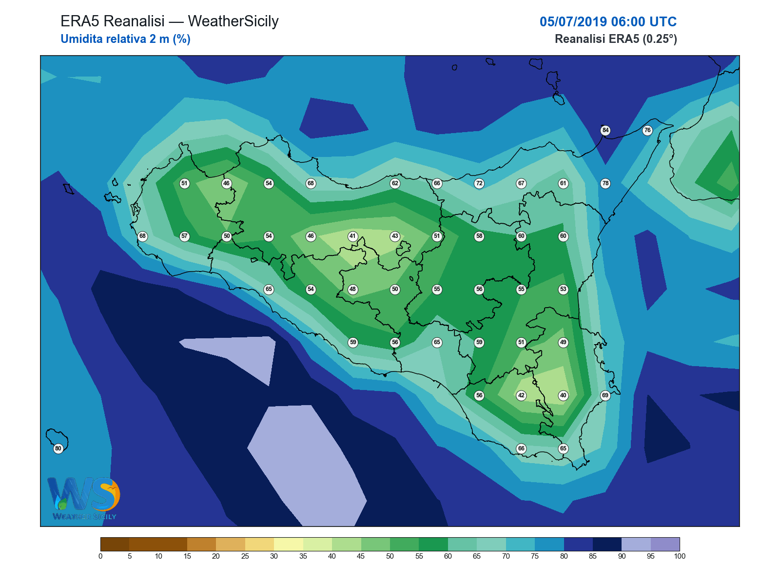 Umidità relativa 2 m · 2019070506
