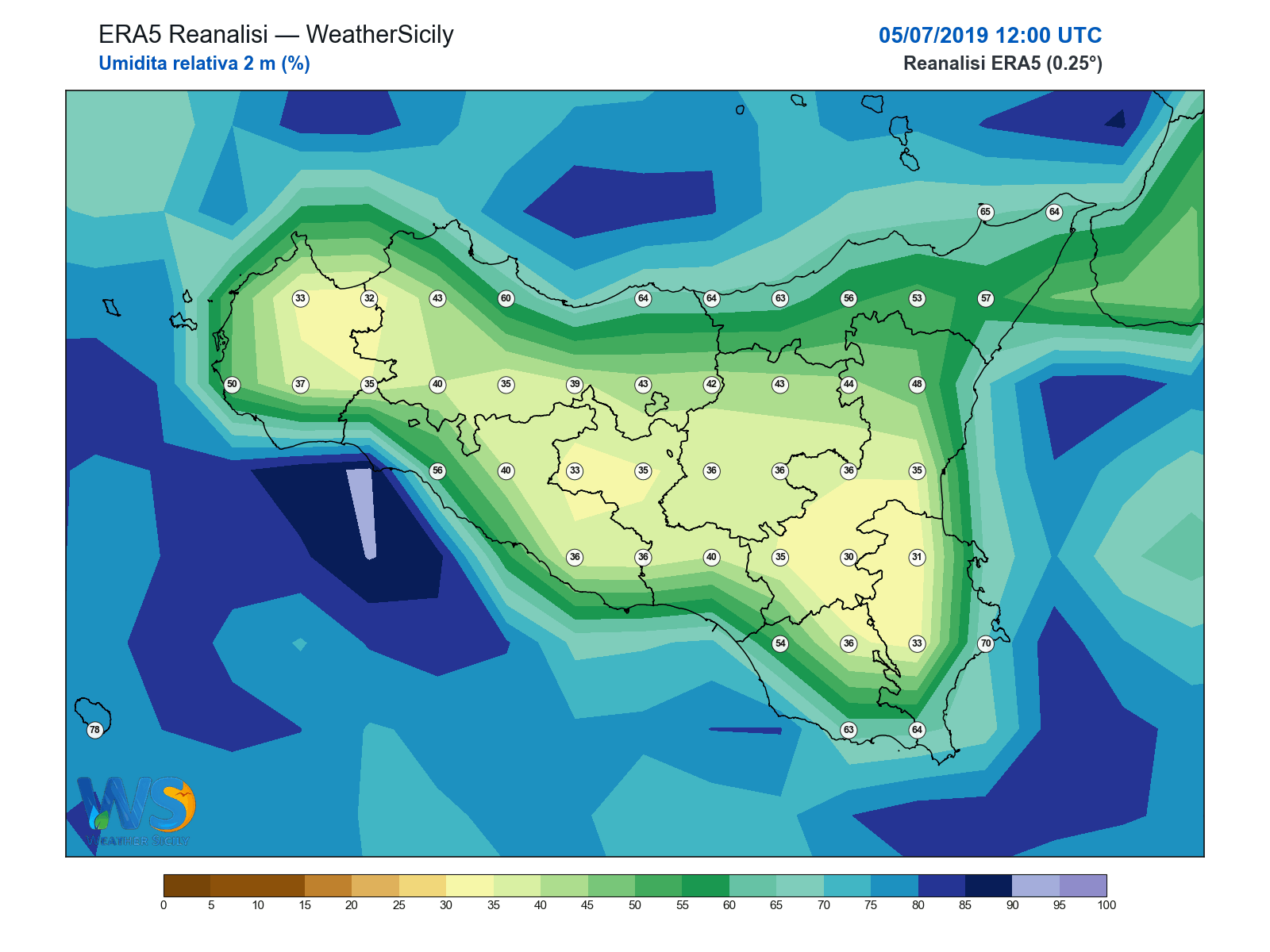 Umidità relativa 2 m · 2019070512