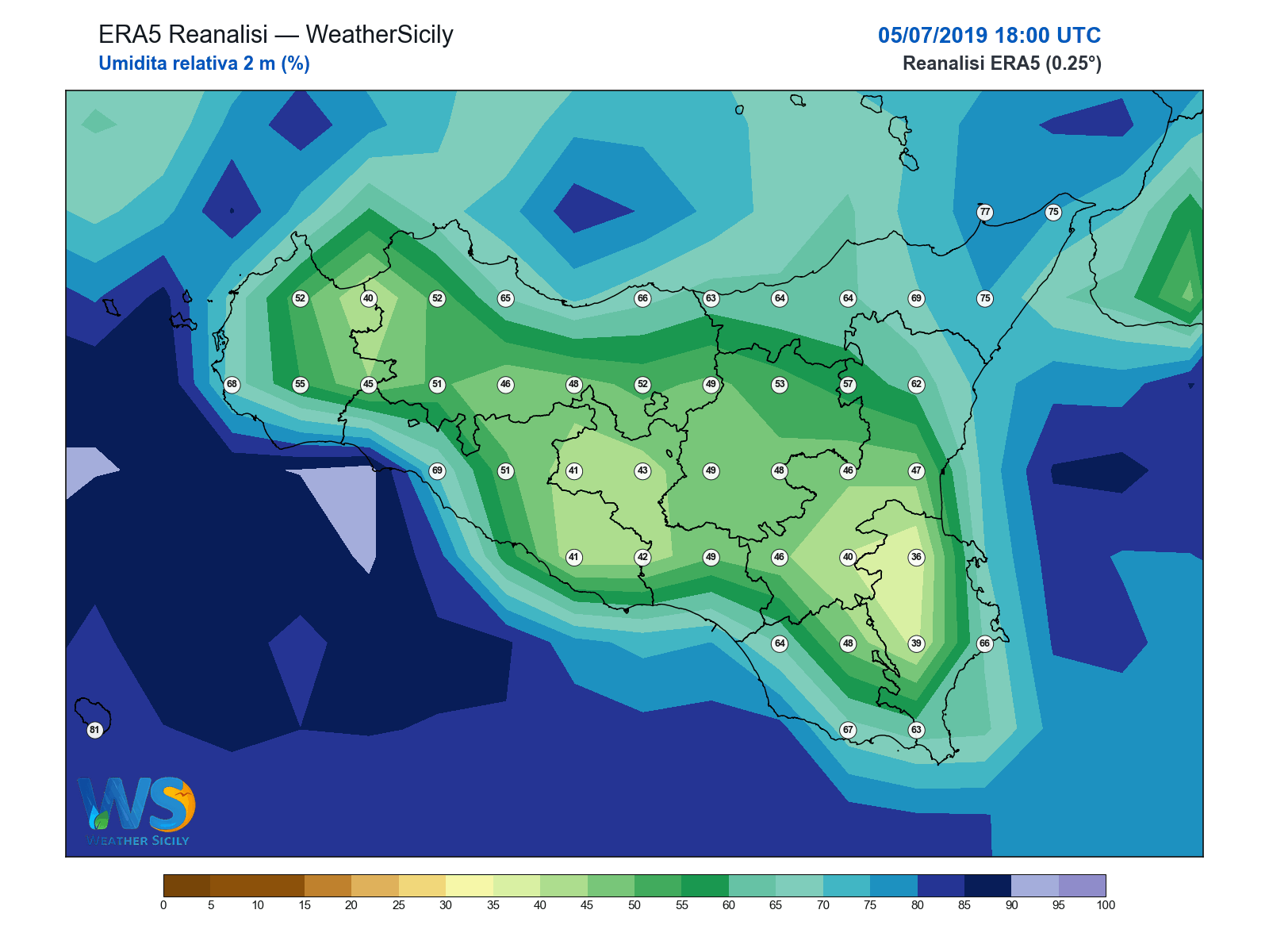 Umidità relativa 2 m · 2019070518