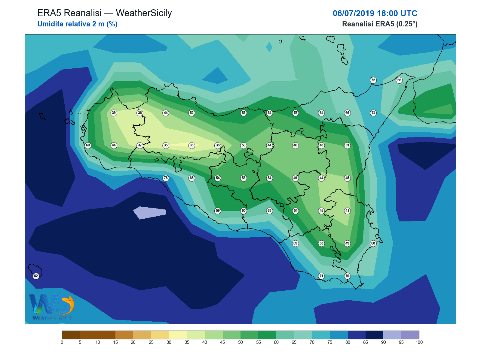 Umidità relativa 2 m · 2019070618