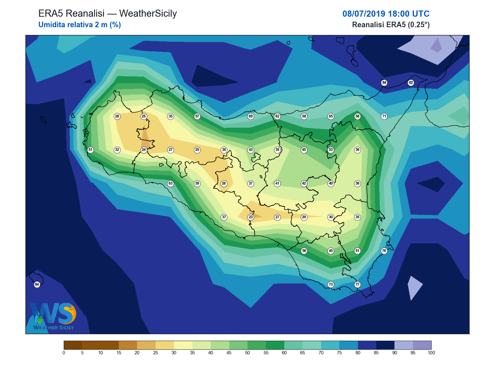 Umidità relativa 2 m · 2019070818
