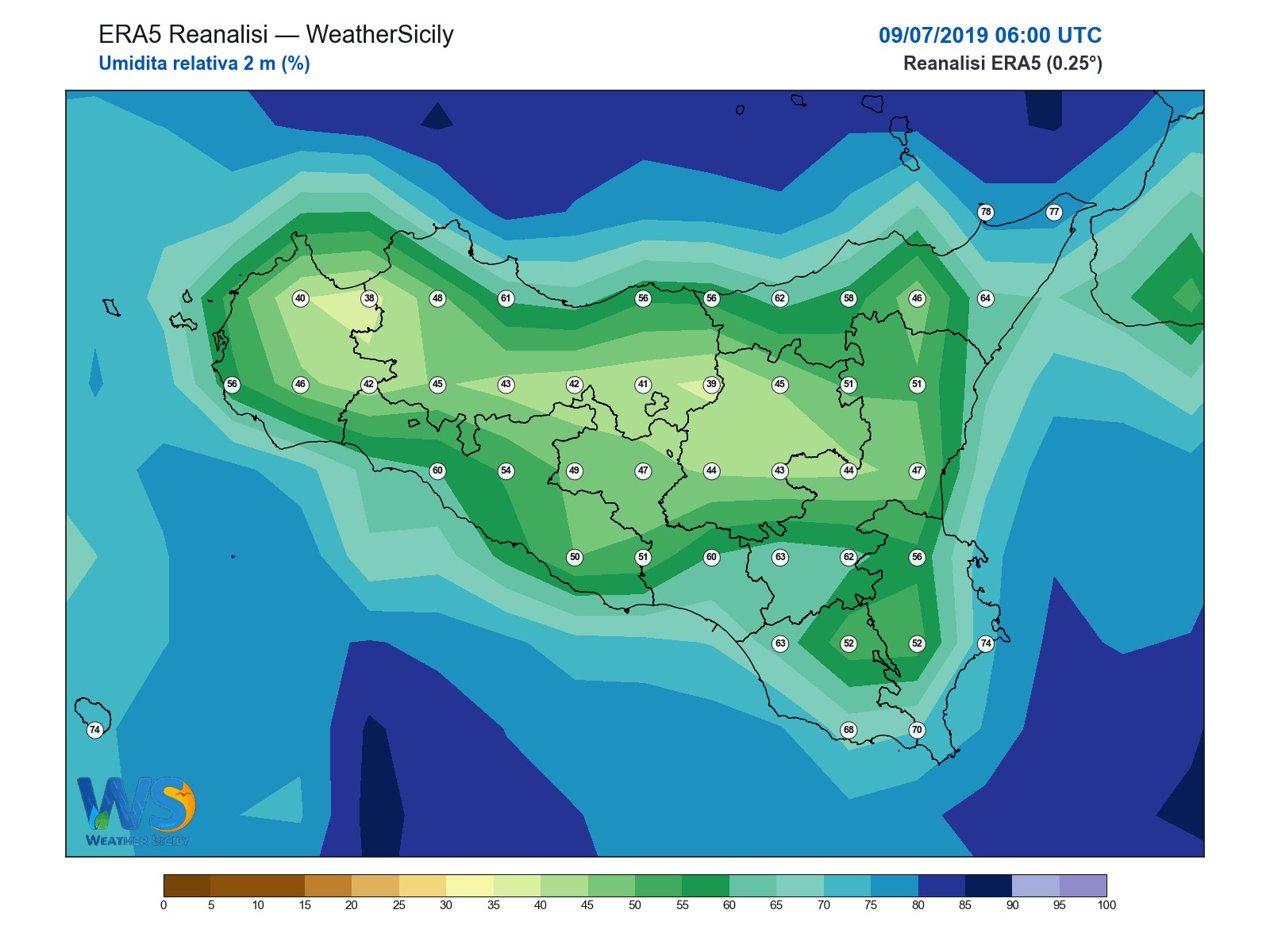 Umidità relativa 2 m · 2019070906