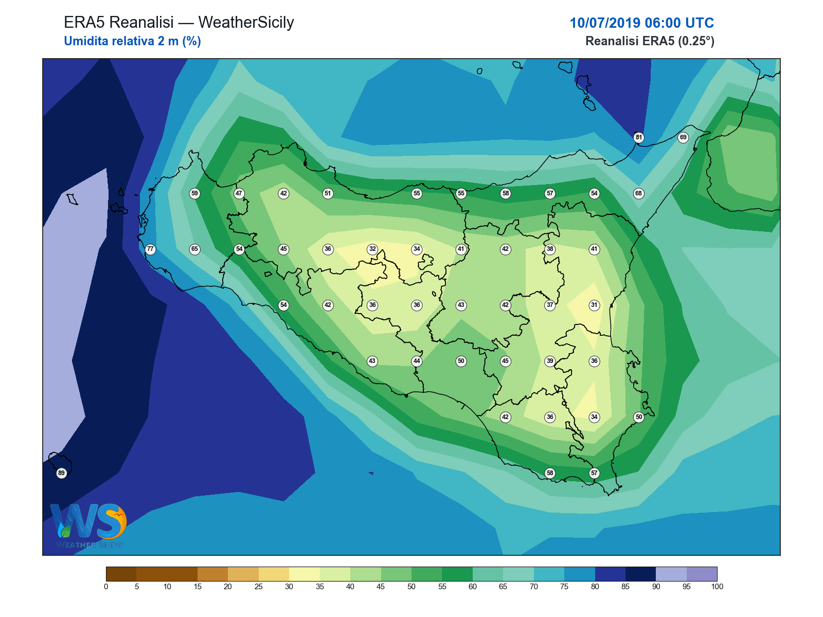 Umidità relativa 2 m · 2019071006