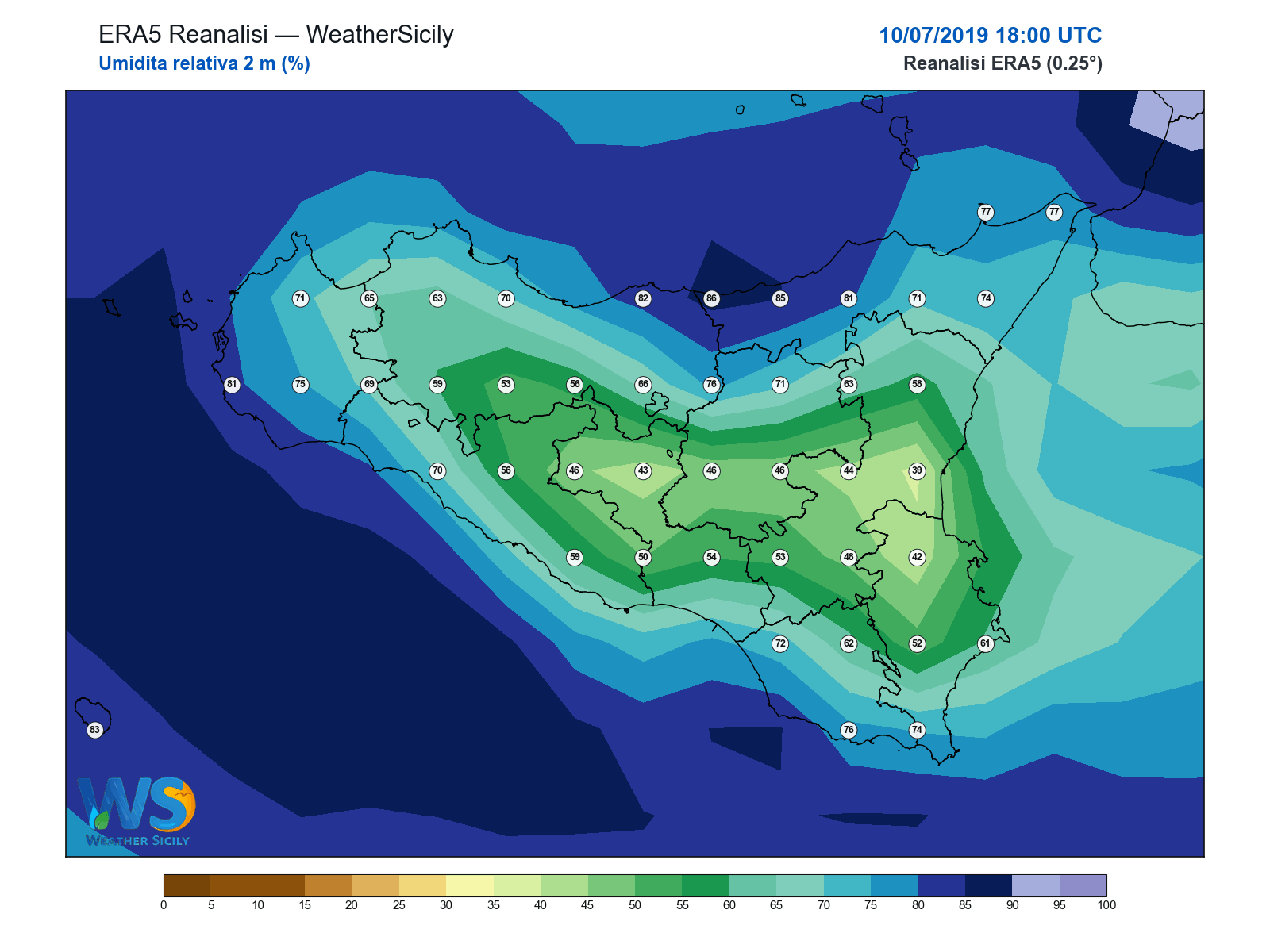 Umidità relativa 2 m · 2019071018
