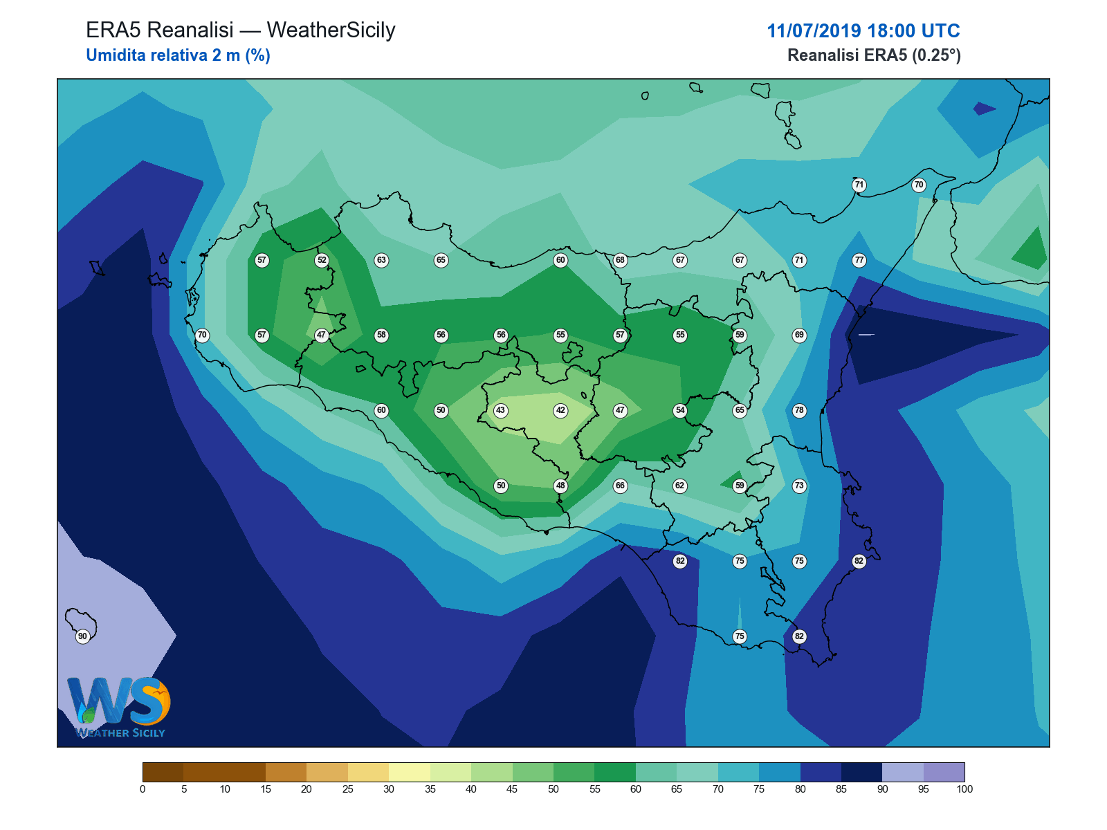 Umidità relativa 2 m · 2019071118