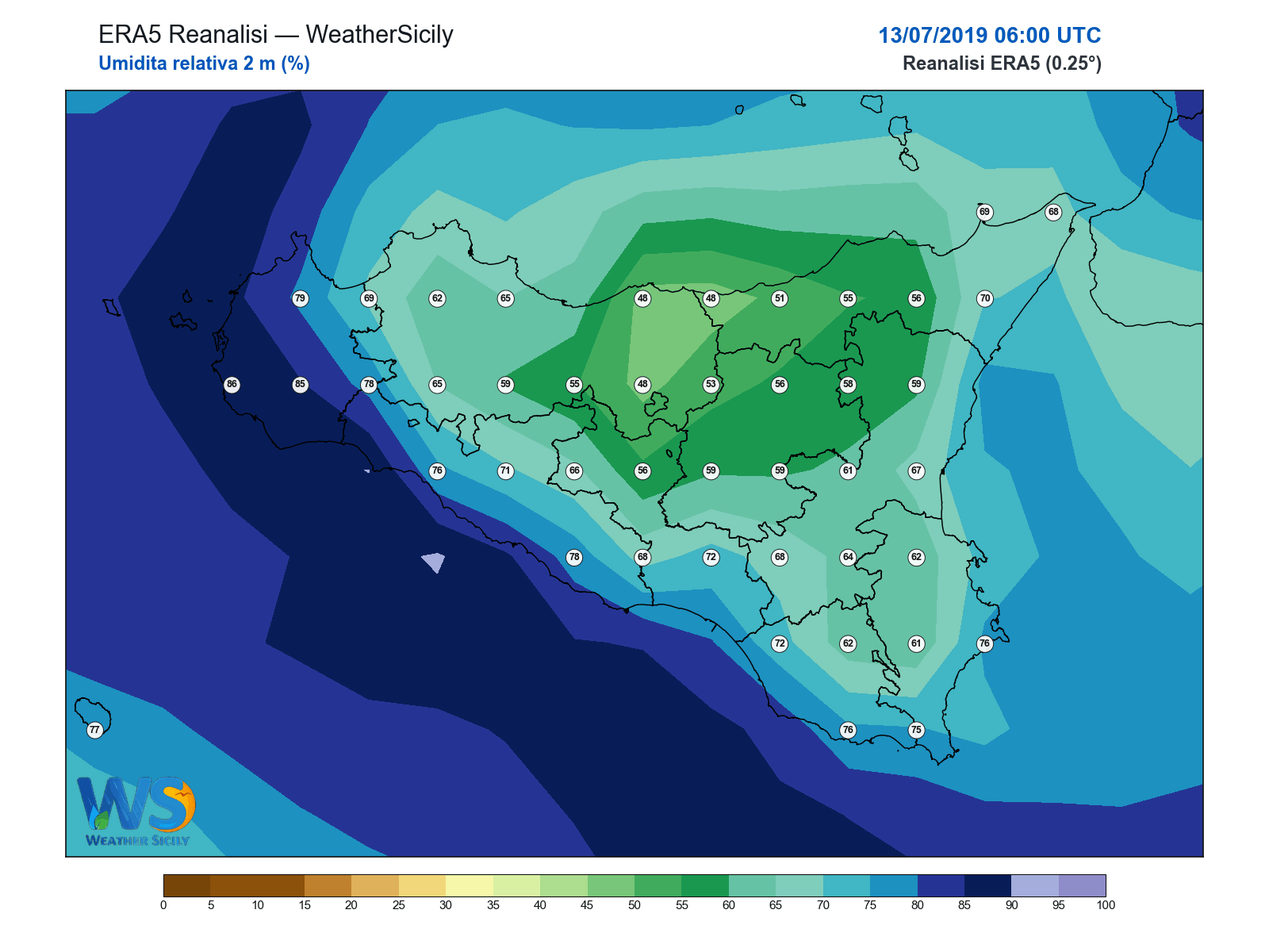 Umidità relativa 2 m · 2019071306