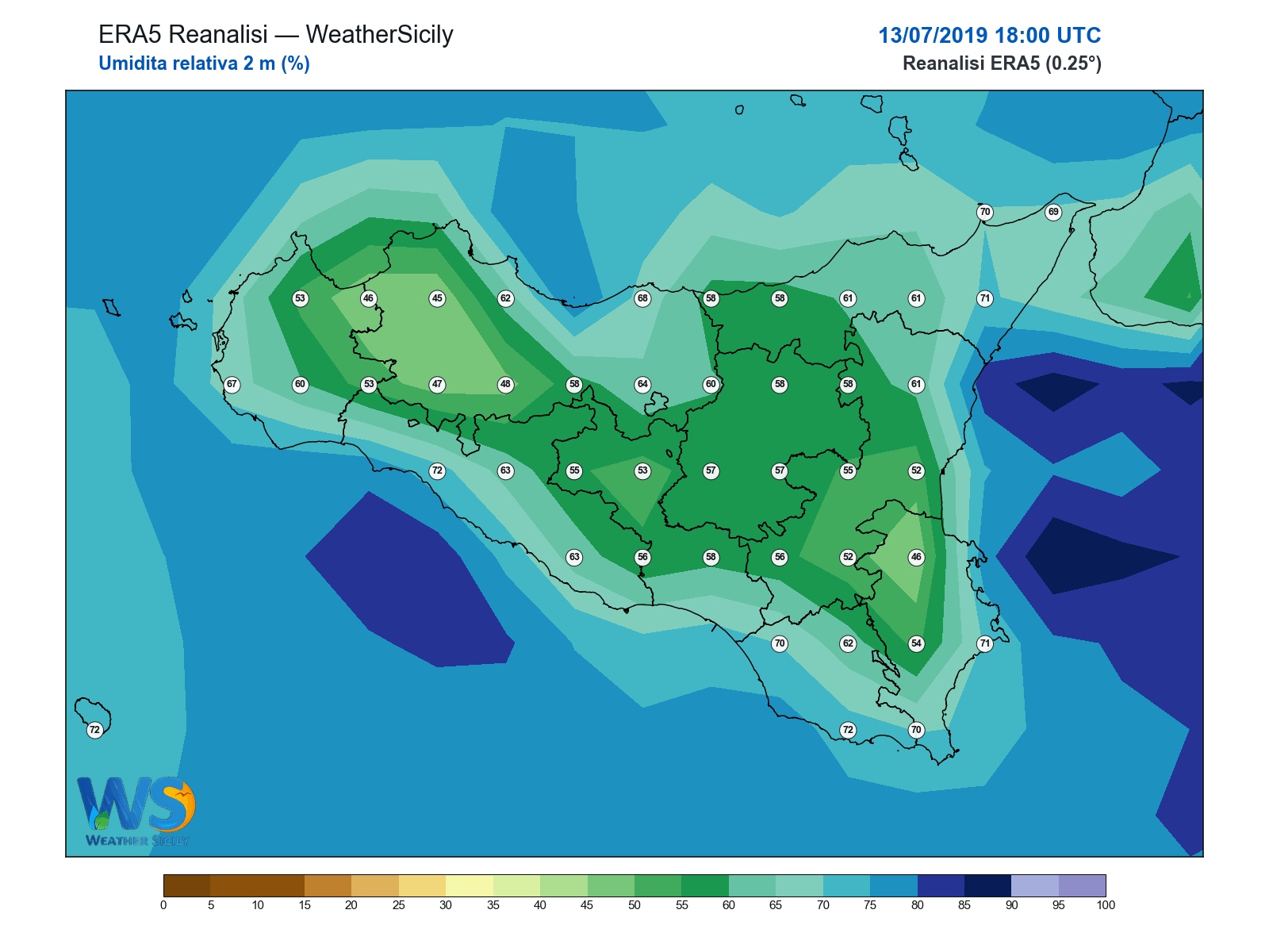 Umidità relativa 2 m · 2019071318