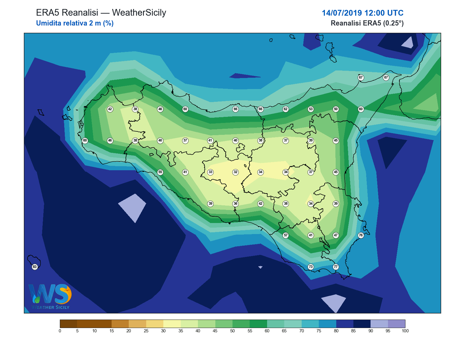 Umidità relativa 2 m · 2019071412