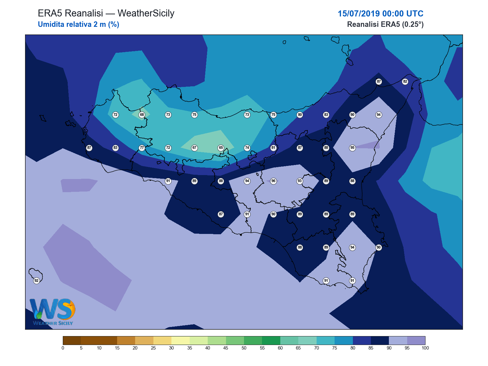 Umidità relativa 2 m · 2019071500
