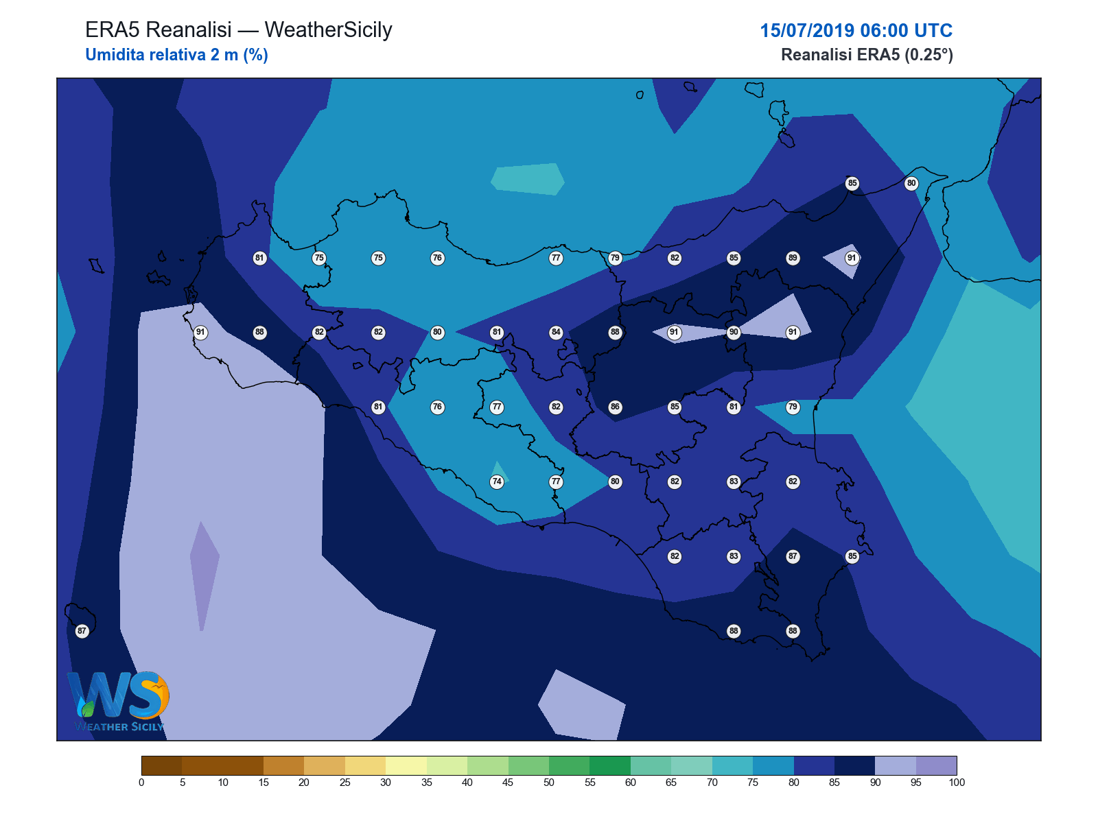 Umidità relativa 2 m · 2019071506