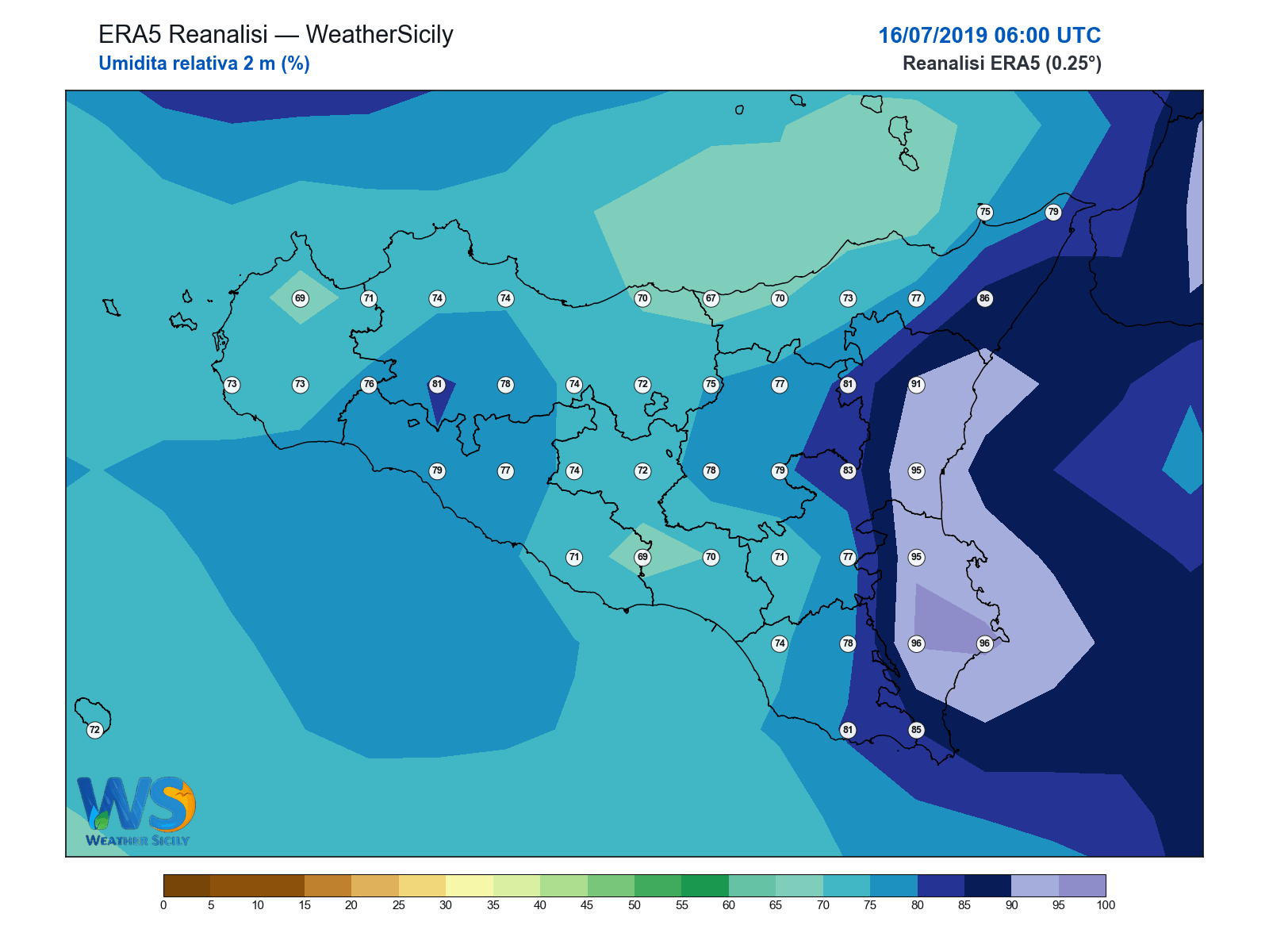 Umidità relativa 2 m · 2019071606