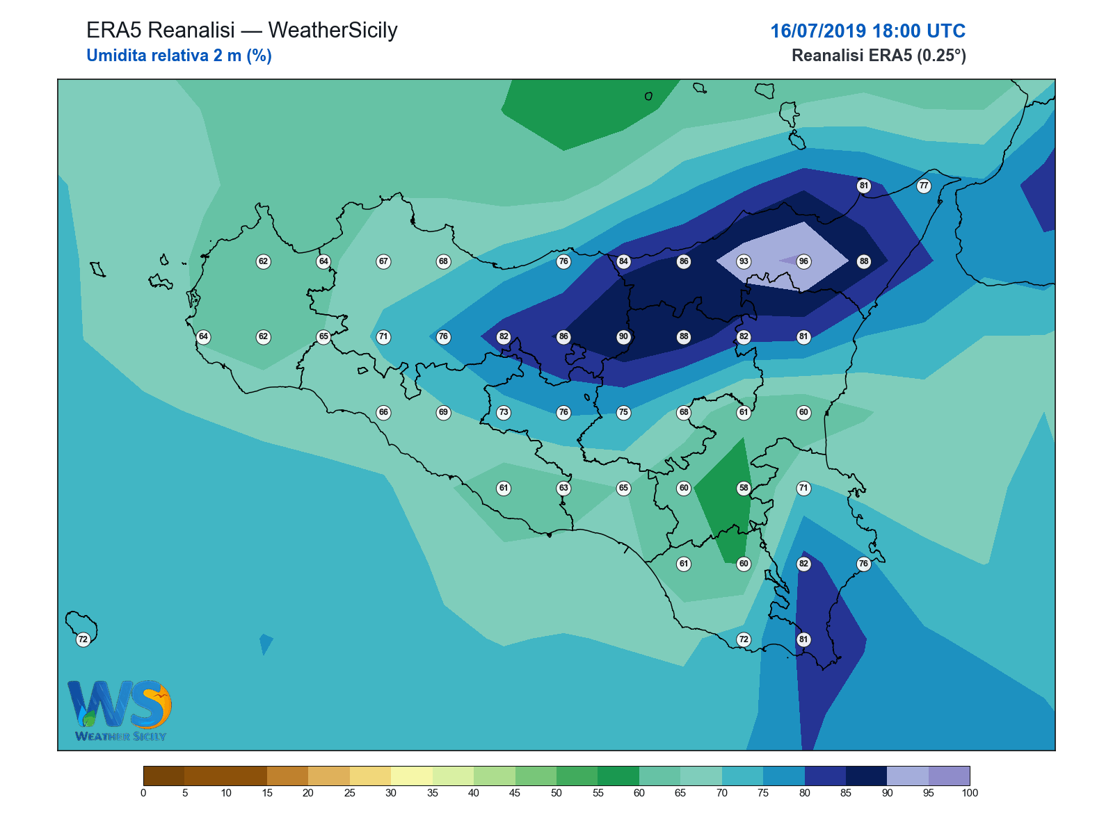 Umidità relativa 2 m · 2019071618
