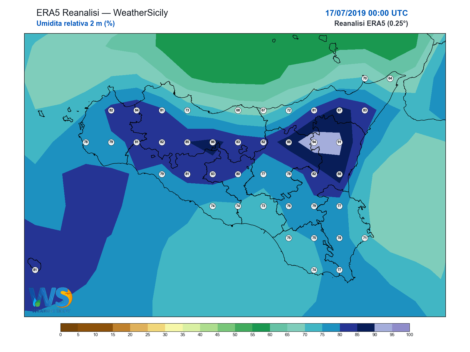 Umidità relativa 2 m · 2019071700