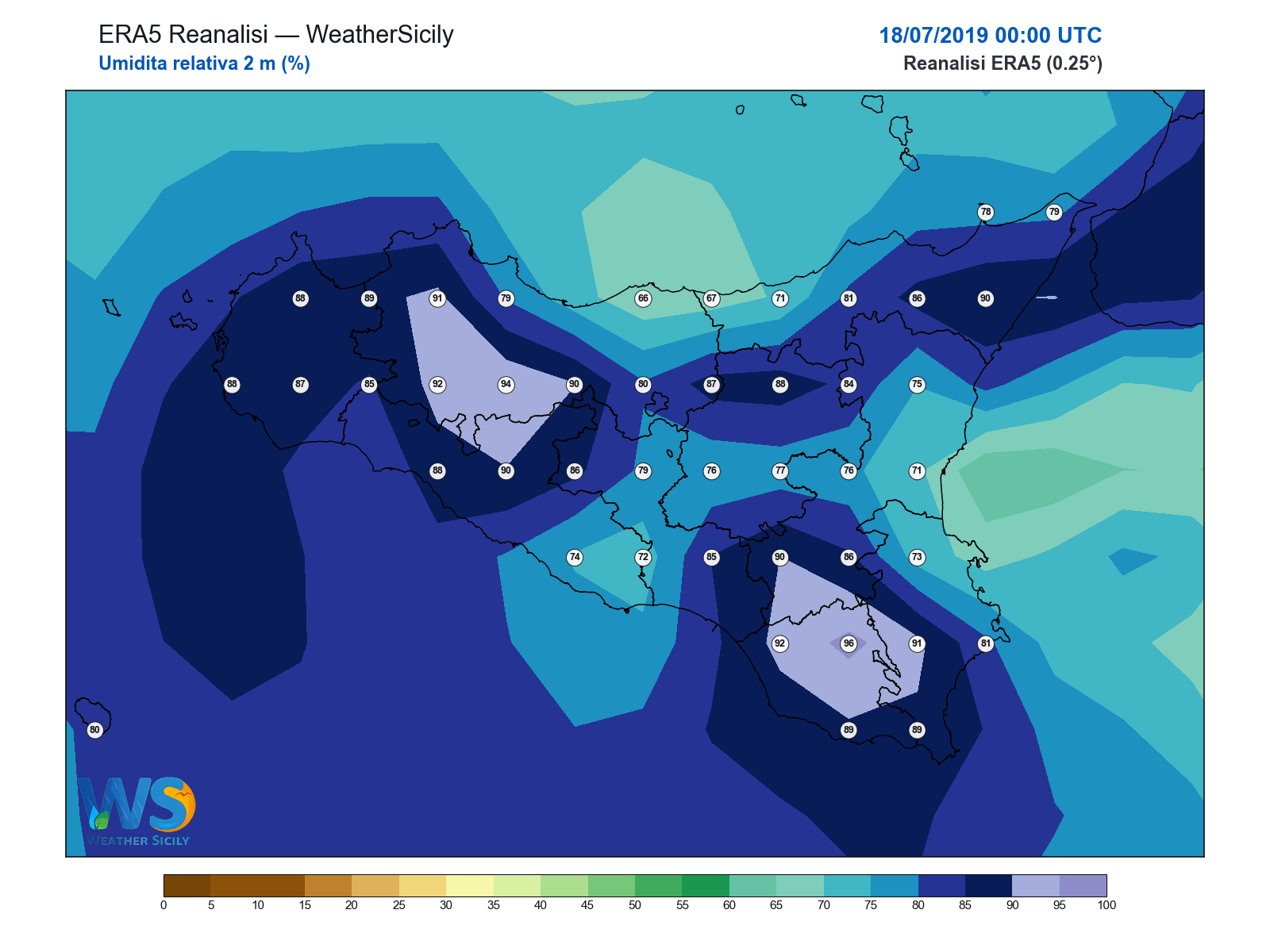 Umidità relativa 2 m · 2019071800
