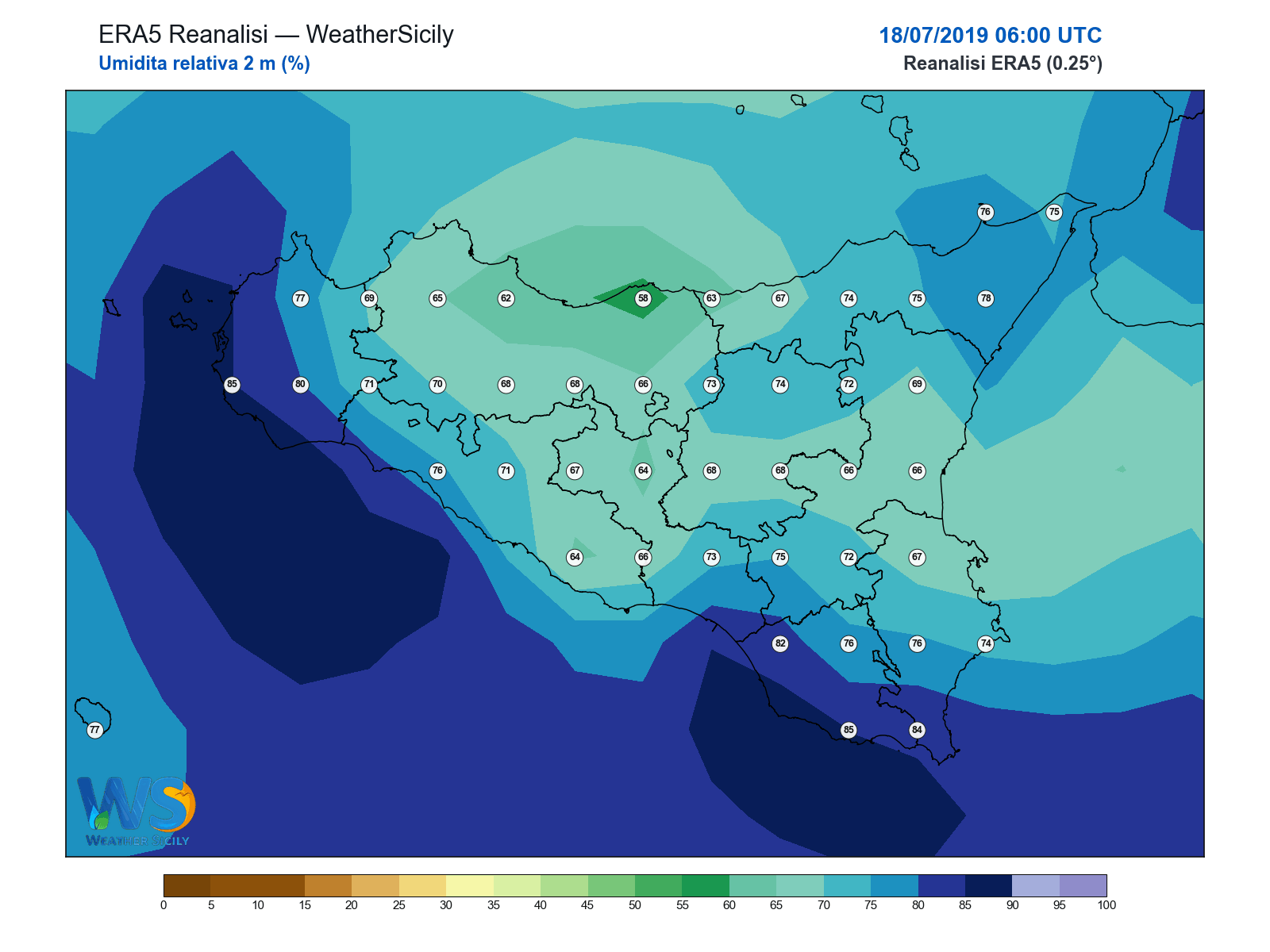 Umidità relativa 2 m · 2019071806